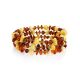 Multicolor Amber Bangle Bracelet With Glass Beads, image 
