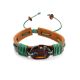 Brown Leather Tie Bracelet With Cognac Amber The Copacabana, image 