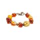 Multicolor Amber Bracelet With Brass Beads The Indonesia, image 