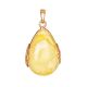 White Amber Teardrop Pendant In Gold-Plated Silver The Cascade, image 