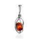 Twist Amber Pendant In Sterling Silver The Algeria, image 