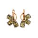 Green Amber Earrings In Gold-Plated Silver The Dandelion, image 