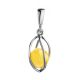 Twist Amber Pendant In Sterling Silver The Algeria, image 