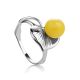 Honey Amber Ring In Sterling Silver The Kalina, Ring Size: 13 / 22, image 