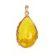 Lemon Amber Teardrop Pendant In Gold-Plated Silver The Cascade, image 