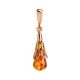 Drop Amber Pendant In Gold Plated Silver The Roxanne, image 