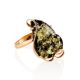 Handcrafted Golden Ring With Green Amber The Rialto, Ring Size: Adjustable, image 