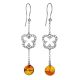 Amber Earrings In Sterling Silver With Inclusions The Clio, image 