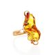 Handcrafted Amber Ring In Gold The Rialto, Ring Size: Adjustable, image 