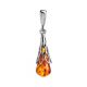 Cognac Amber Pendant In Sterling Silver The Roxanne, image 