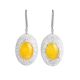 Amber Earrings In White Leather And Silver The Nefertiti, image 