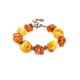 Multicolor Amber Bracelet With Brass Beads The Indonesia, image 