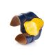 Dark Leather Cuff Bracelet With Honey Amber The Nefertiti, image 