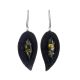 Dark Leather Amber Earrings The Nefertiti, image 