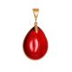 Gold-Plated Drop Pendant With Red Amber The Sangria, image 