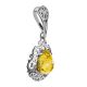 Filigree Silver Pendant With Lemon Amber The Luxor, image , picture 3