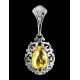 Filigree Silver Pendant With Lemon Amber The Luxor, image , picture 2
