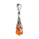 Cognac Amber Pendant In Sterling Silver The Roxanne, image , picture 3