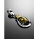 Green Amber Drop Pendant In Silver The Prussia, image , picture 2