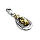 Green Amber Drop Pendant In Silver The Prussia, image , picture 3