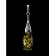 Refined Silver Pendant With Green Amber And Crystals The Penelope, image , picture 5