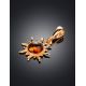 Charming Gold-Plated Pendant With Cognac Amber The Helios, image , picture 2