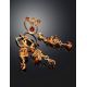 Twisted Gold Plated Amber Pendant The Siesta, image , picture 5