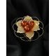 Gold-Plated Brooch With Cognac Amber The Beoluna, image , picture 2