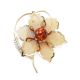 Gold-Plated Brooch With Cognac Amber And Crystals The Beoluna, image , picture 3