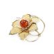 Gold-Plated Brooch With Cognac Amber And Crystals The Beoluna, image , picture 4
