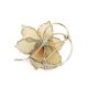 Gold-Plated Brooch With Cognac Amber And Crystals The Beoluna, image , picture 5