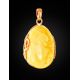 Classic Oval Amber Pendant In Gold-Plated Silver The Cascade, image , picture 2
