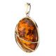 Bold Gold-Plated Pendant With Cognac Amber The Meridian, image , picture 3