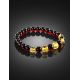 Multicolor Amber Ball Beaded Stretch Bracelet The Prague, image , picture 2