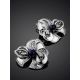 Floral Design Silver Pearl Earrings, image , picture 2