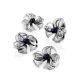 Floral Design Silver Pearl Earrings, image , picture 4