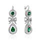 Bow Motif Silver Dangle Earrings, image 