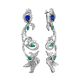 Orchid Design Silver Spinel Chrysoprase Earrings, image 
