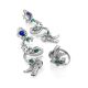 Orchid Design Silver Spinel Chrysoprase Earrings, image , picture 3