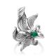 Orchid Design Silver Chrysoprase Ring, Ring Size: 8 / 18, image , picture 3