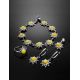 Silver Link Bracelet With Honey Amber The Helios, image , picture 5
