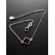 Thin Silver Chain Bracelet With Cherry Amber The Monaco, image , picture 2