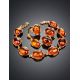 Gold-Plated Silver Link Bracelet With Cognac Amber The Lyon, image , picture 5