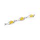 Honey Amber Link Bracelet In Glossy Silver The Fiori, image , picture 4