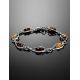 Silver Link Bracelet With Multicolor Amber Stones The Fiori, image , picture 2