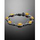 Honey Amber Link Bracelet In Glossy Silver The Fiori, image , picture 2