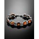 Cognac Amber Bracelet In Sterling Silver The Soprano, image , picture 2