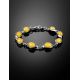 Honey Amber Silver Link Bracelet, image , picture 2