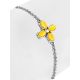 Cross Motif Silver Amber Chain Bracelet The Supreme, Length: 16, image , picture 3