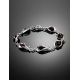 Flower Motif​ Sterling Silver Link Bracelet With Baltic Amber The Calla Lily, image , picture 2
